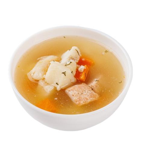 Суп ВкусВилл уха с горбушей судаком палтусом 270 гр., пластиковый контейнер
