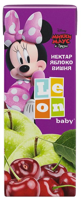 Нектар Leon baby Минни яблочно-вишневый с 5 мес. 200 мл., тетра-пак