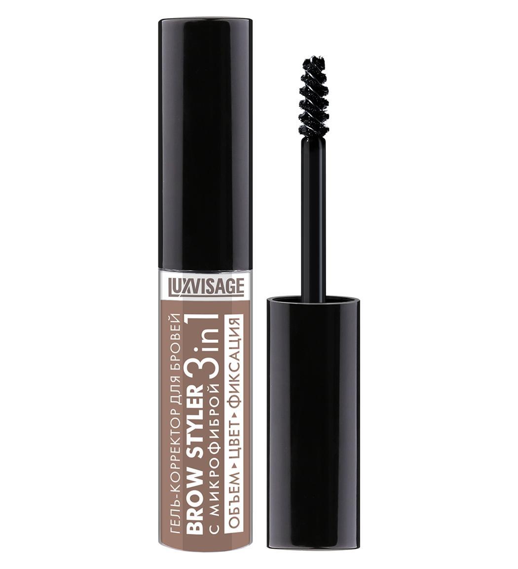 Гель-корректор для бровей LuxVisage Brow Styler 3 в 1 тон 2 капучино 6 гр.
