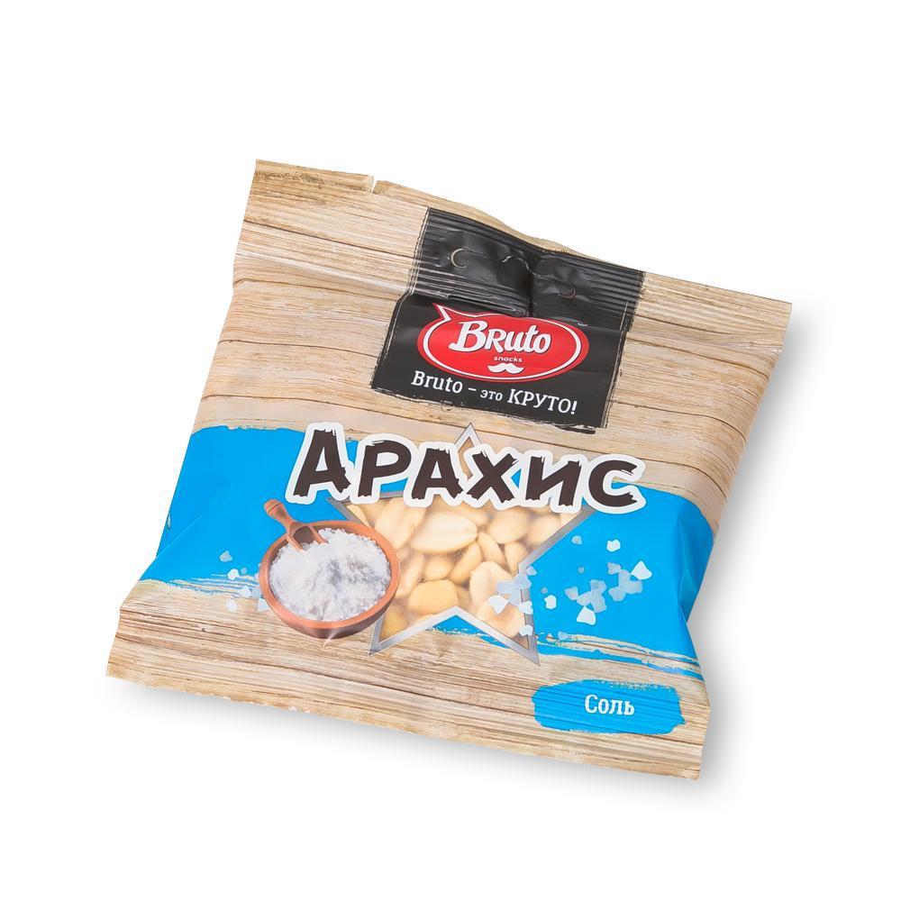 Арахис Bruto жареный соленый 75 гр., флоу-пак