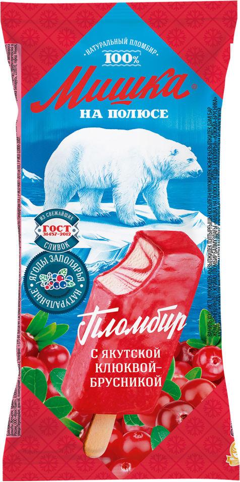 Мороженое эскимо Мишка на полюсе клюква-брусника 75 гр., флоу-пак