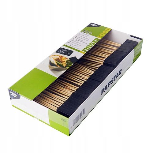 Пика-маркер одноразовая деревянная PapStar, Доска для обозначения блюд дерево 85 мм., 100 шт., 280 гр., картон