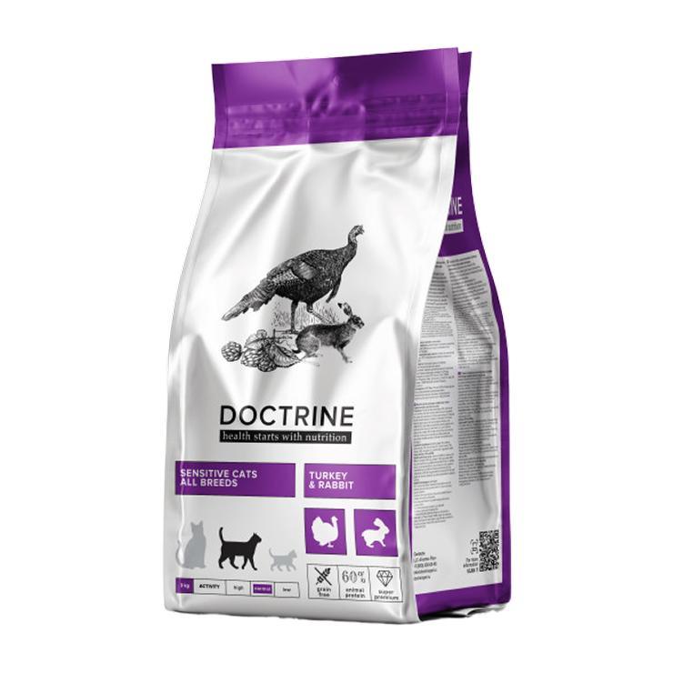 Сухой корм для кошек Doctrine индейка кролик 3 кг., флоу-пак