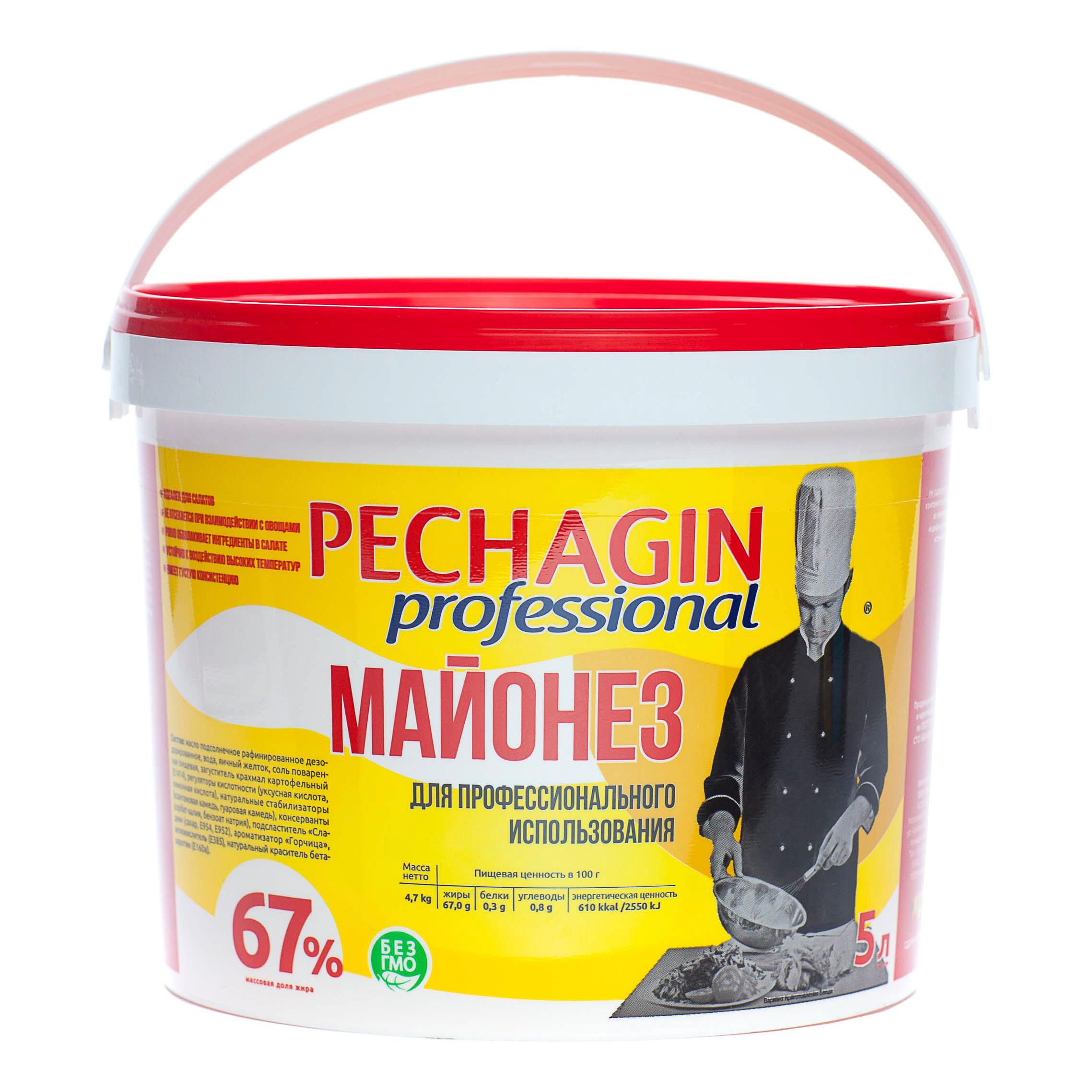 Майонез Pechagin Professional 67% 5 кг., пластиковая упаковка