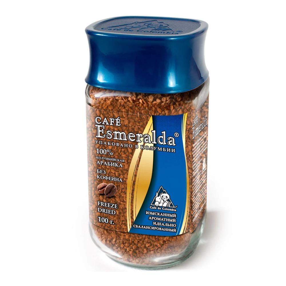 Кофе растворимый Café Esmeralda без кофеина сублимированный 100 гр., стекло