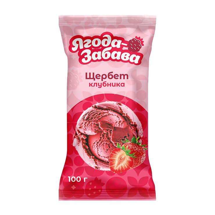 Щербет Ягода-Забава клубничный стакан 90 гр., флоу-пак
