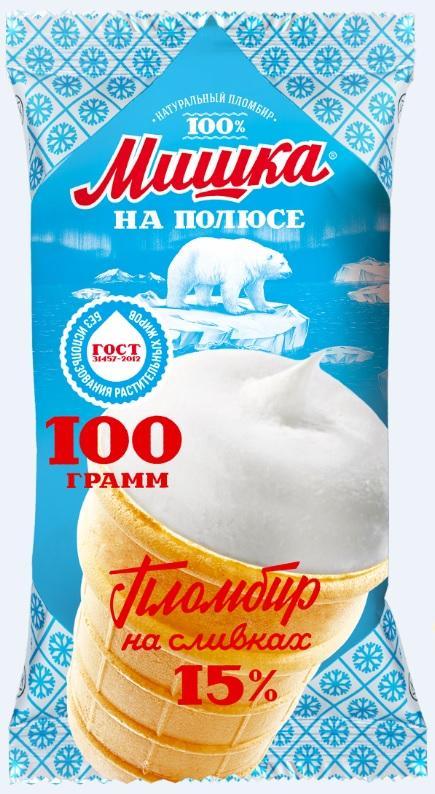 Мороженое пломбир Мишка на полюсе 100 гр., флоу-пак