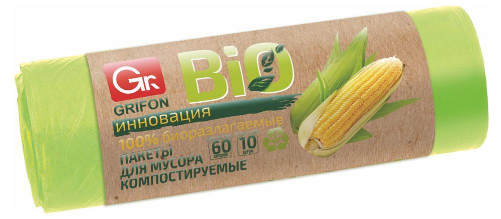 Мешки для мусора Grifon Bio 60 л. 10 шт., обертка