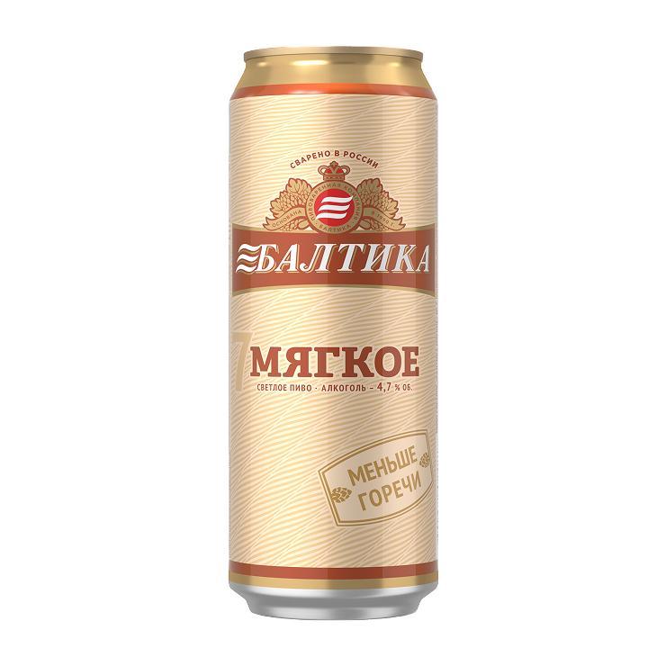 Пиво Балтика №7 Мягкое светлое фильтрованное пастеризованное 4,7% 450 мл., ж/б