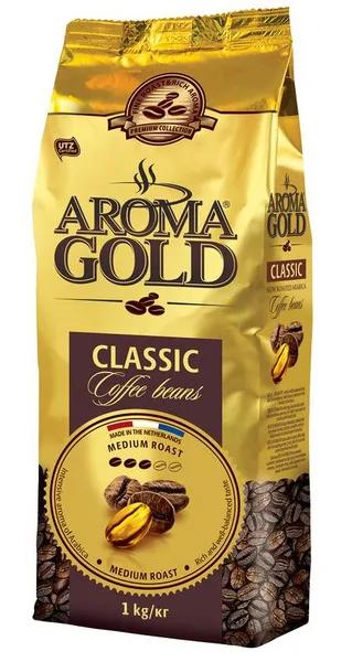 Кофе Aroma Gold классик зерновой Голландия, 1 кг., флоу-пак