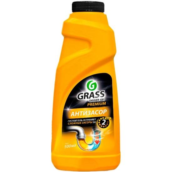 Средство для прочистки канализационных труб GRASS DIGGER-GEL Premium щелочное 500 мл., ПЭТ