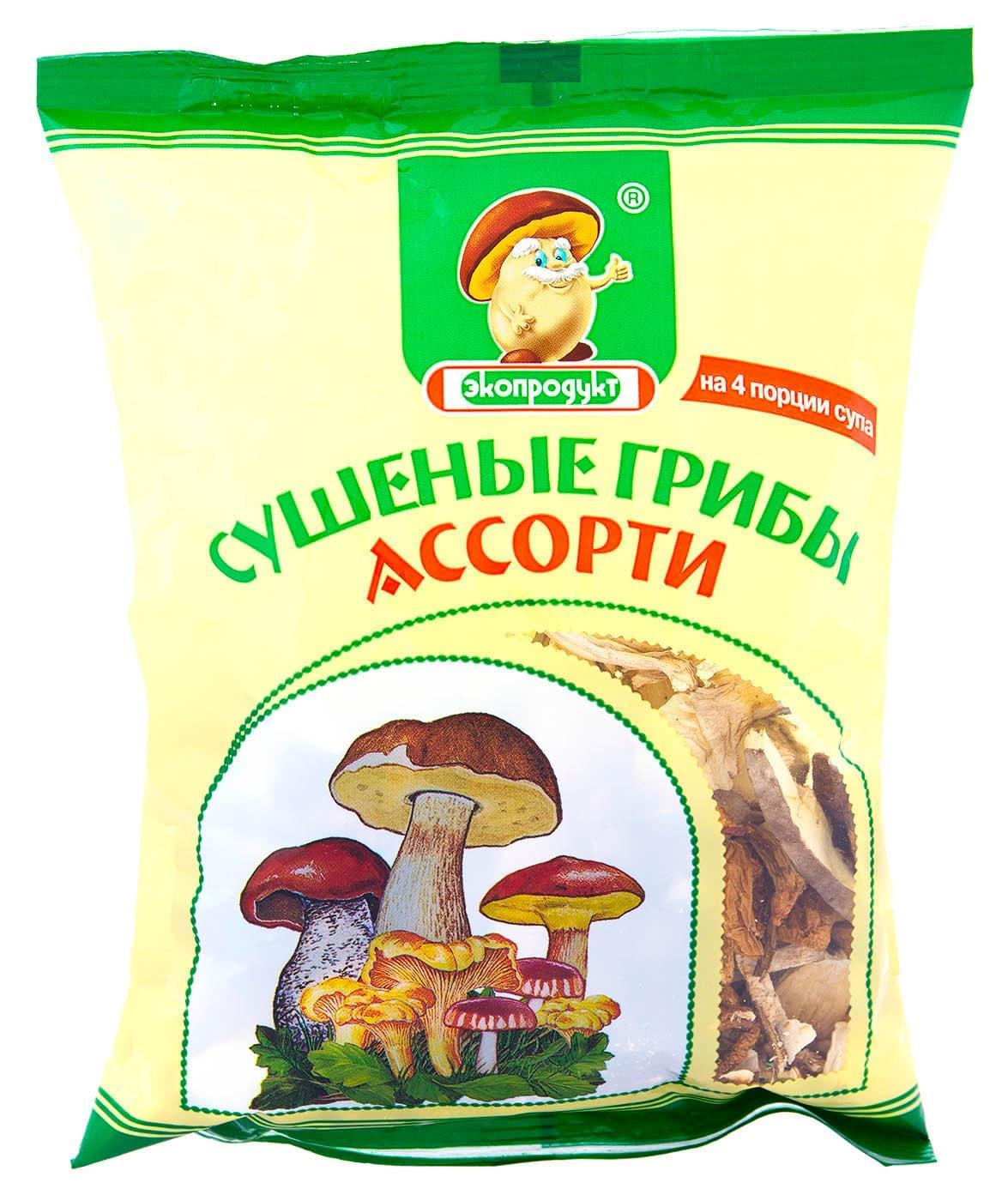 Грибы Экопродукт Ассорти сушеные 50 гр., флоу-пак