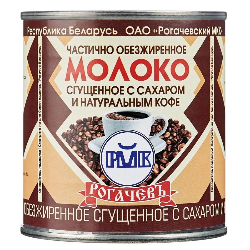 Сгущенное молоко Рогачевъ с сахаром и натуральным кофе 7% 380 гр., ж/б
