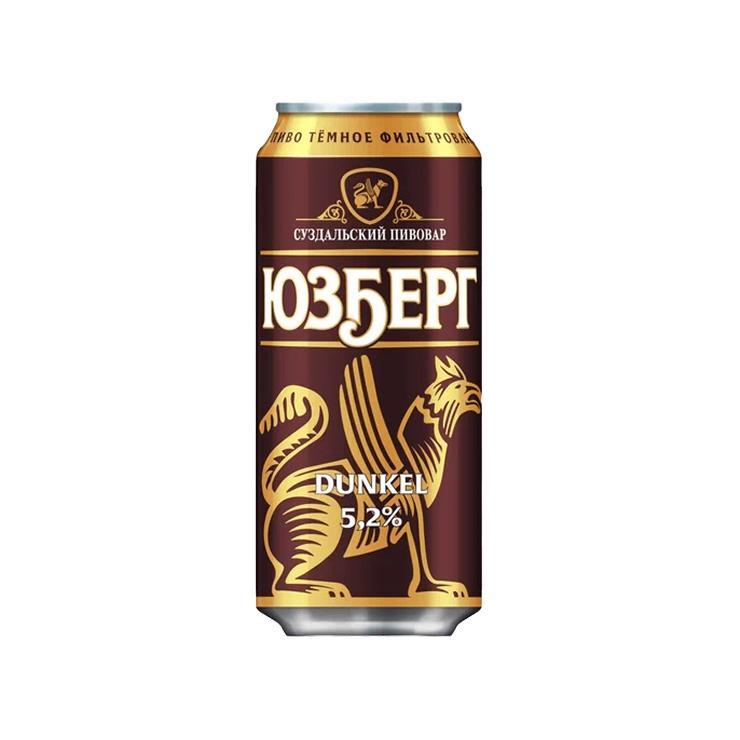 Пиво Юзберг Dunkel темное фильтрованное пастеризованное 5,2% 450 мл., ж/б