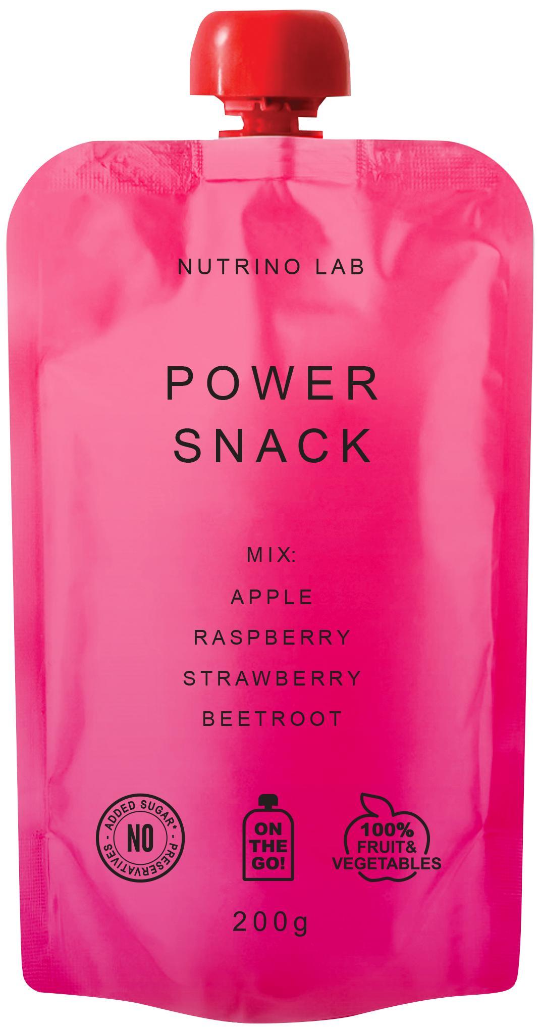 Пюре фруктовое Nutrino Lab Яблоко, малина, клубника, свекла POWER MIX 200 гр., дой-пак