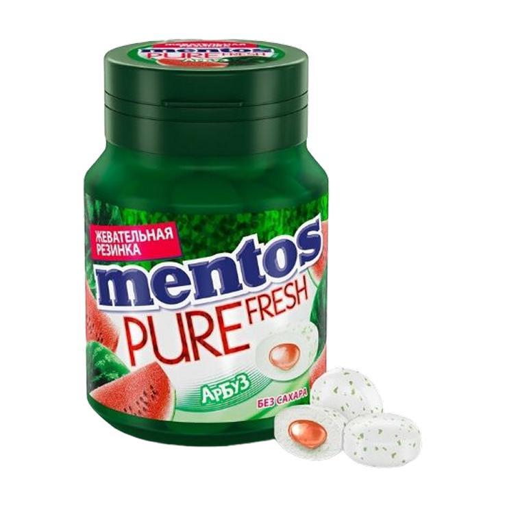 Жевательная резинка Mentos Pure Fresh арбуз 54 гр., пластиковая упаковка