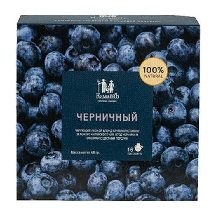 Чай КамлёВъ Черничный 16 саше 48 гр., картон