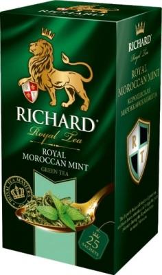 Чай зеленый с марокканской мятой 25 пакетиков Richard Royal Moroccan Mint, 50 гр., картонная коробка