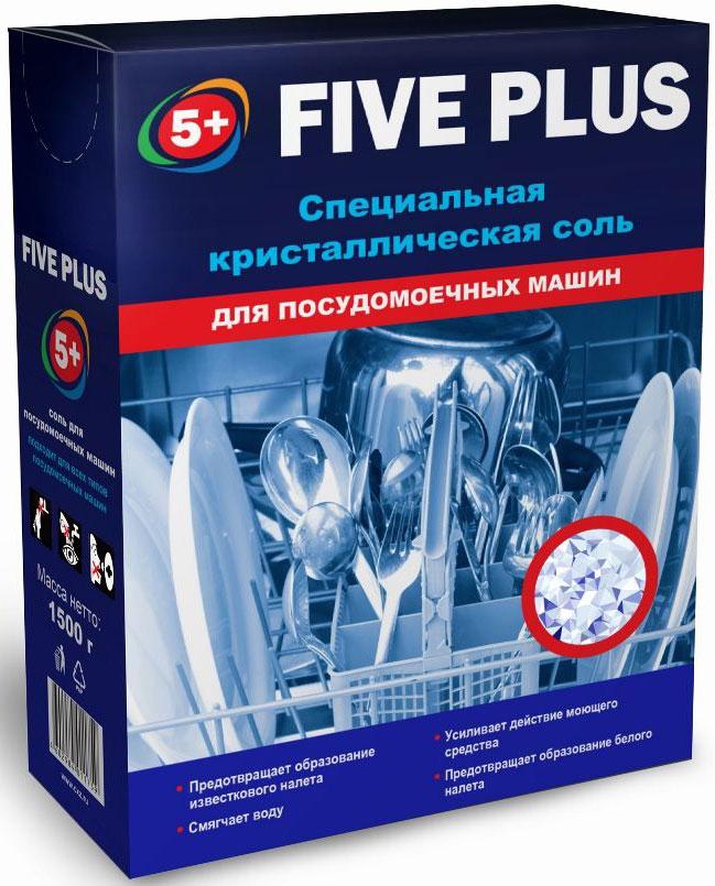 Соль для посудомоечных машин Five Plus, 1,5 кг.,