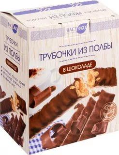 Трубочки из полбы в шоколаде, ВастЭко, 150 гр., картон