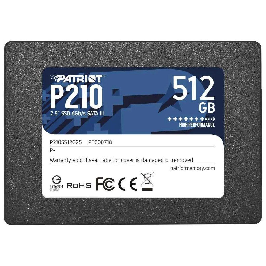 SSD накопитель 512ГБ Patriot P210 P210S512G25 2.5 , SATA III, SATA