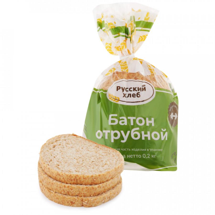 Батон Русский Хлеб Отрубной (нарезка), 200 гр., пакет