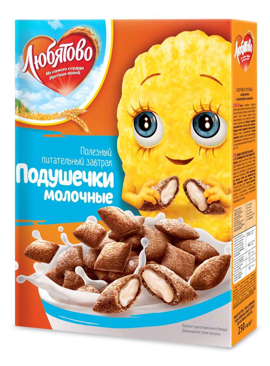 Готовый завтрак Любятово Подушечки с молочной начинкой