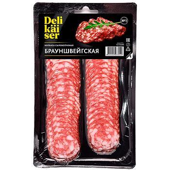 Колбаса Атяшево Брауншвейгская с/к Delicaiser 90 гр., в/у
