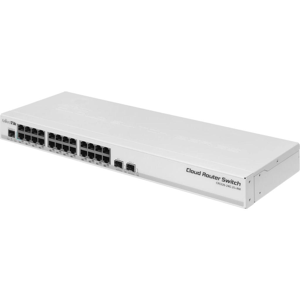 Коммутатор MIKROTIK CRS326-24G-2S+RM, управляемый
