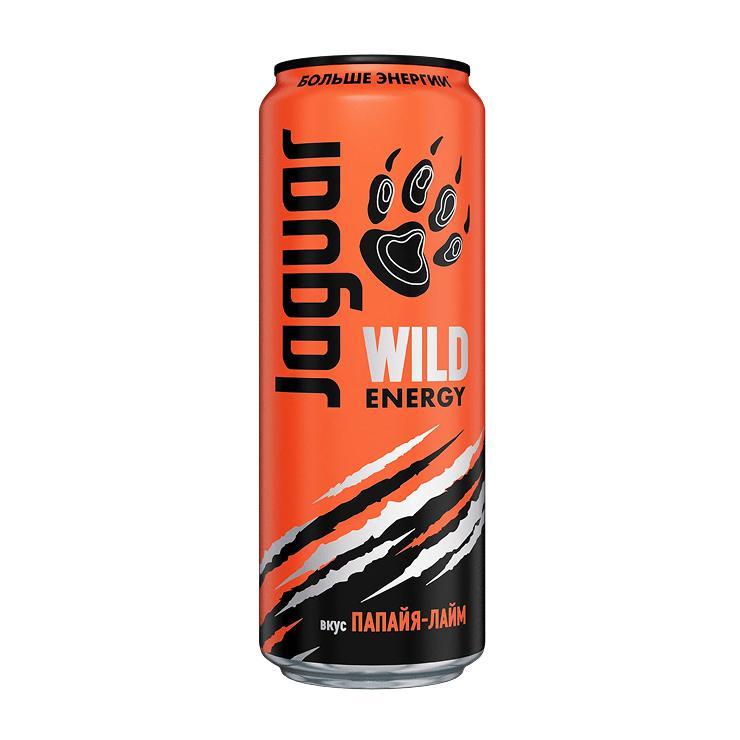 Напиток энергетический Jaguar Wild energy папайя и лайм 450 мл., ж/б