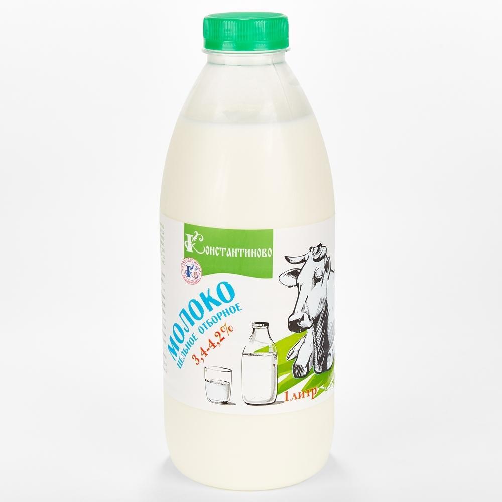 Молоко 3,4-4,2% цельное, отборное, Молокозавод Никон, 1 л., бутылка