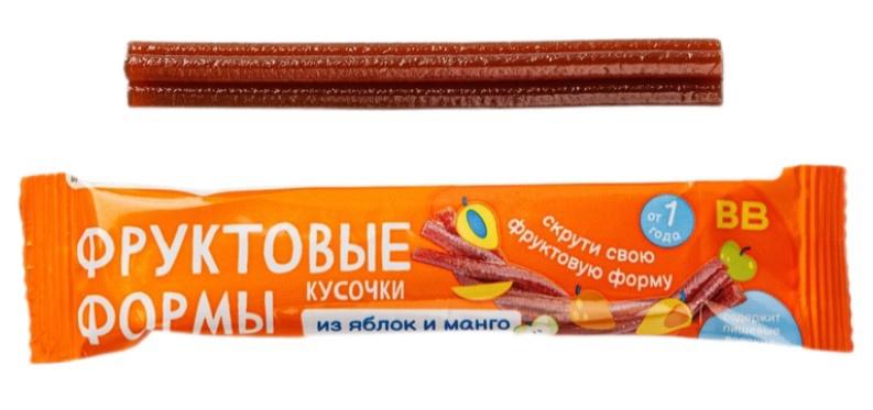 Кусочки ВкусВилл Фруктовые формы из яблок и манго 16 гр., флоу-пак
