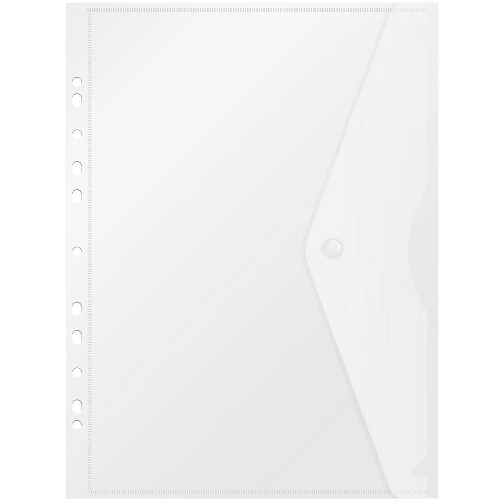 Конверт на кнопке Бюрократ -PK880CLEAR/1, A4 пластик, 0.18мм, прозрачный