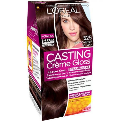 Краска уход для волос L'Oreal Paris Casting creme gloss стойкая тон 525 шоколадный фондан без аммиака 180 мл., картон