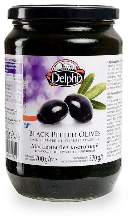 Маслины DELPHI без косточки в рассоле 700 гр., стекло