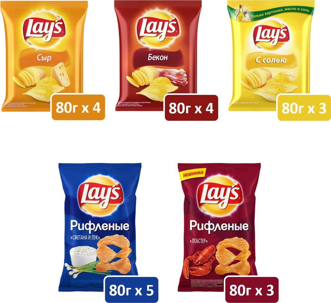 Чипсы Lay's ассорти 80 гр., флоу-пак