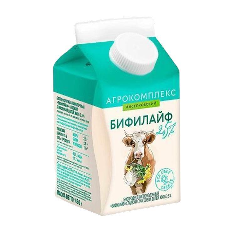 Бифилайф Агрокомплекс Выселковский 2,5% 450 гр., тетра-пак