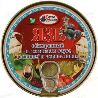 Язь Санта Мария обжаренный в томатном соусе с вином и черносливом 230 гр., ж/б