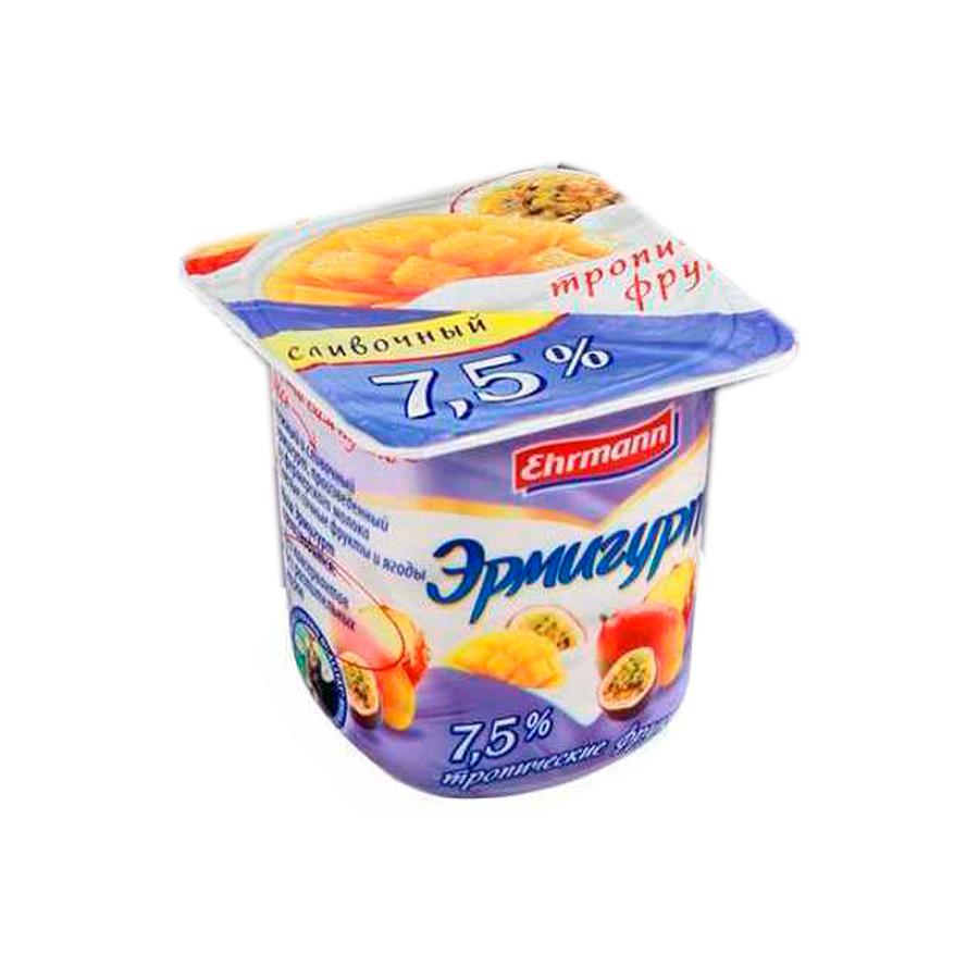 Продукт йогуртный с Тропическими фруктами 7,5%, Эрмигурт, 100 гр, ПЭТ