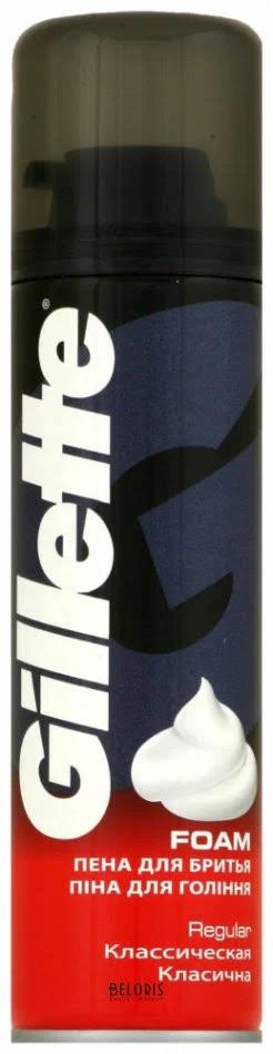 Пена для бритья Gillette Classic, Классическая, мужской, 200 мл.. баллон