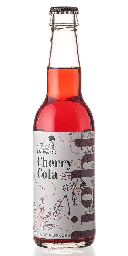 Напиток газированный Lemonardo Cherry Cola Light кола вишневая натуральная со стевией 330 мл., стекло