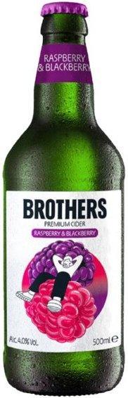 Сидр яблочный Brothers Raspberry and Blackberry игристый полусладкий 4% Великобритания 500 мл., стекло