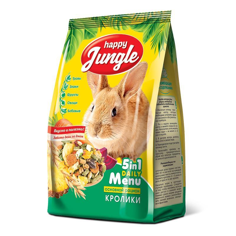 Корм для кроликов Happy Jungle 400 гр., флоу-пак