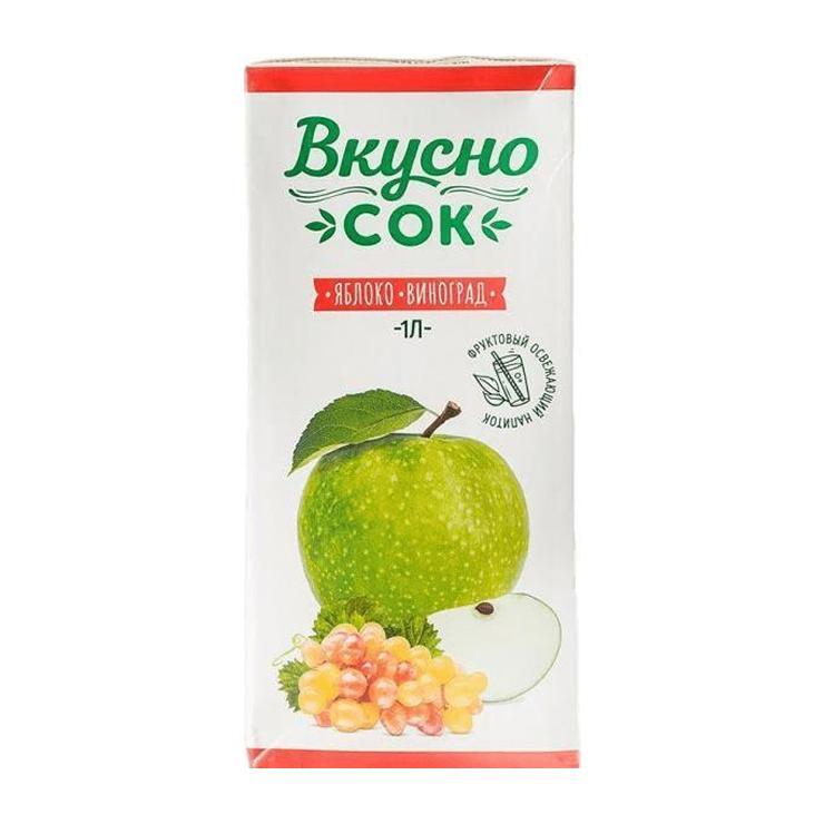 Напиток сокосодержащий Вкусно Сок яблоко виноград 950 мл., тетра-пак