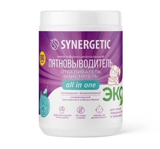 Отбеливатель-пятновыводитель для тканей и поверхностей Synergetic Кислородный 900 гр., ПЭТ