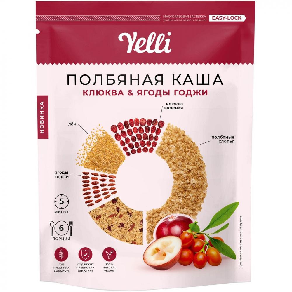 Каша Yelli полбяная клюква и ягоды годжи, 180 гр., дой-пак