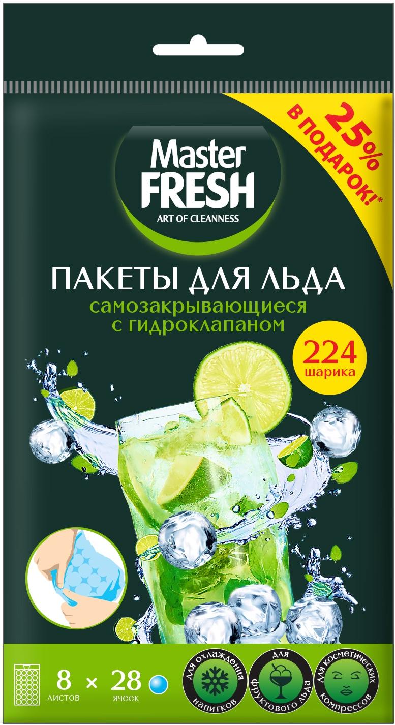Пакеты для льда с гидроклапаном 8 листов, Master Fresh, пластиковый пакет