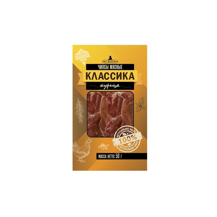Чипсы мясные Fat Buffalo классические из курицы 50 гр., в/у