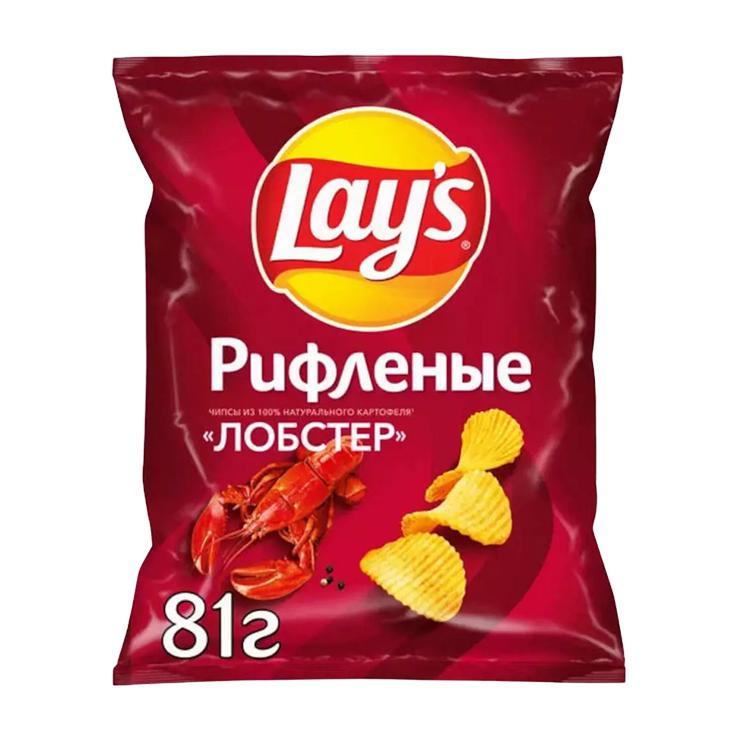 Чипсы Lay's лобстер рифленые 81 гр., флоу-пак