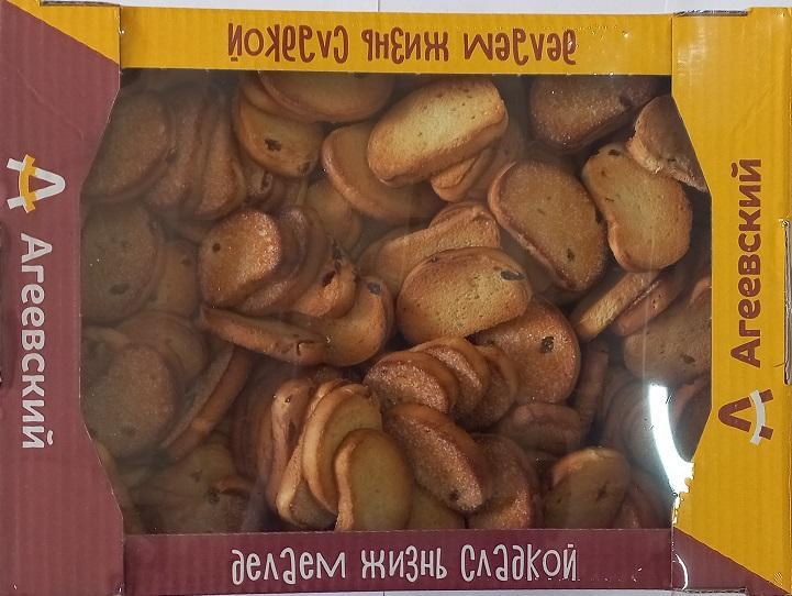 Сухари Агеевский ККИ Люкс Изюм, 2 кг., картон
